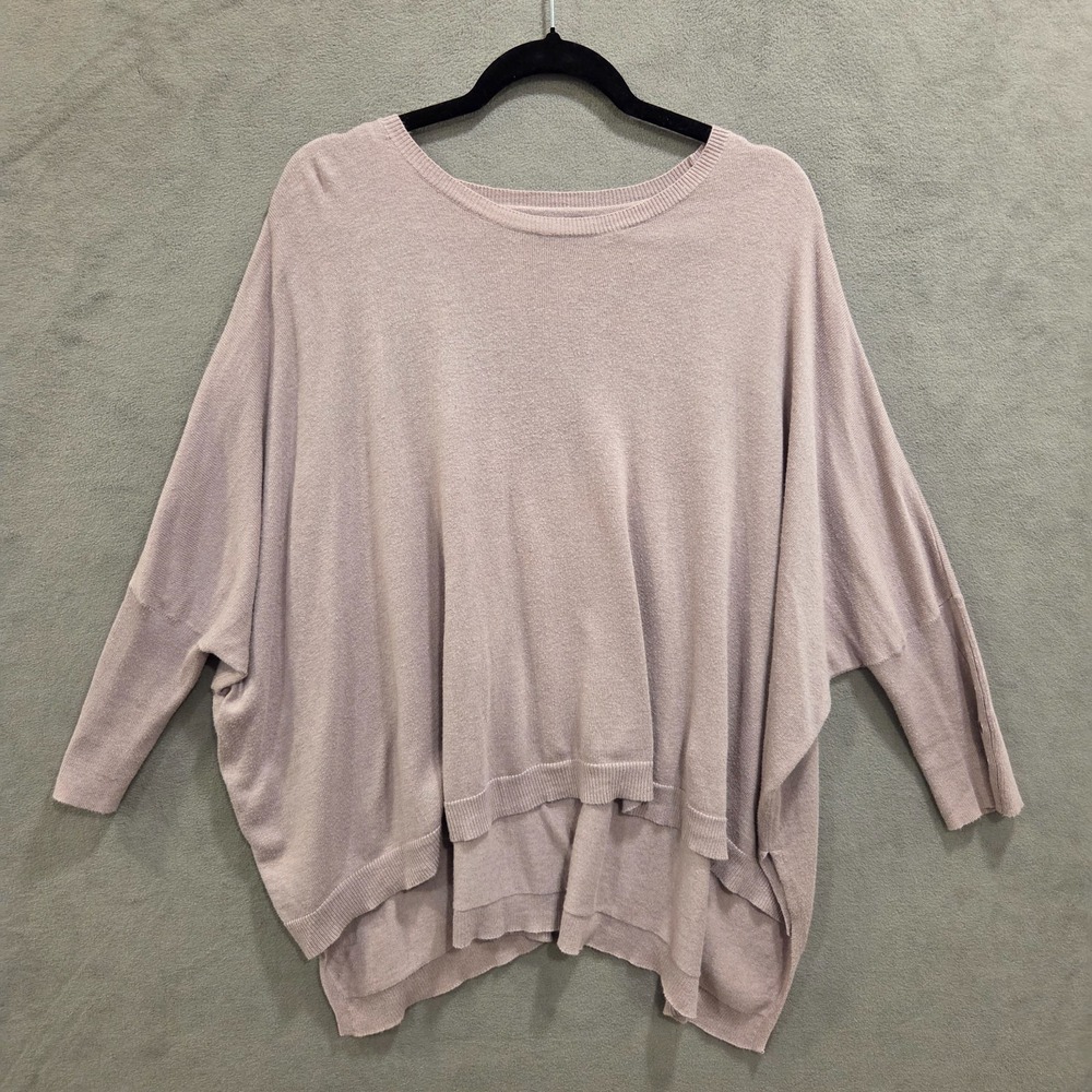 Jennifer Lopez Oversized Sweater Women Size S/M Purple 3/4‎ Sleeve Warm Cozy